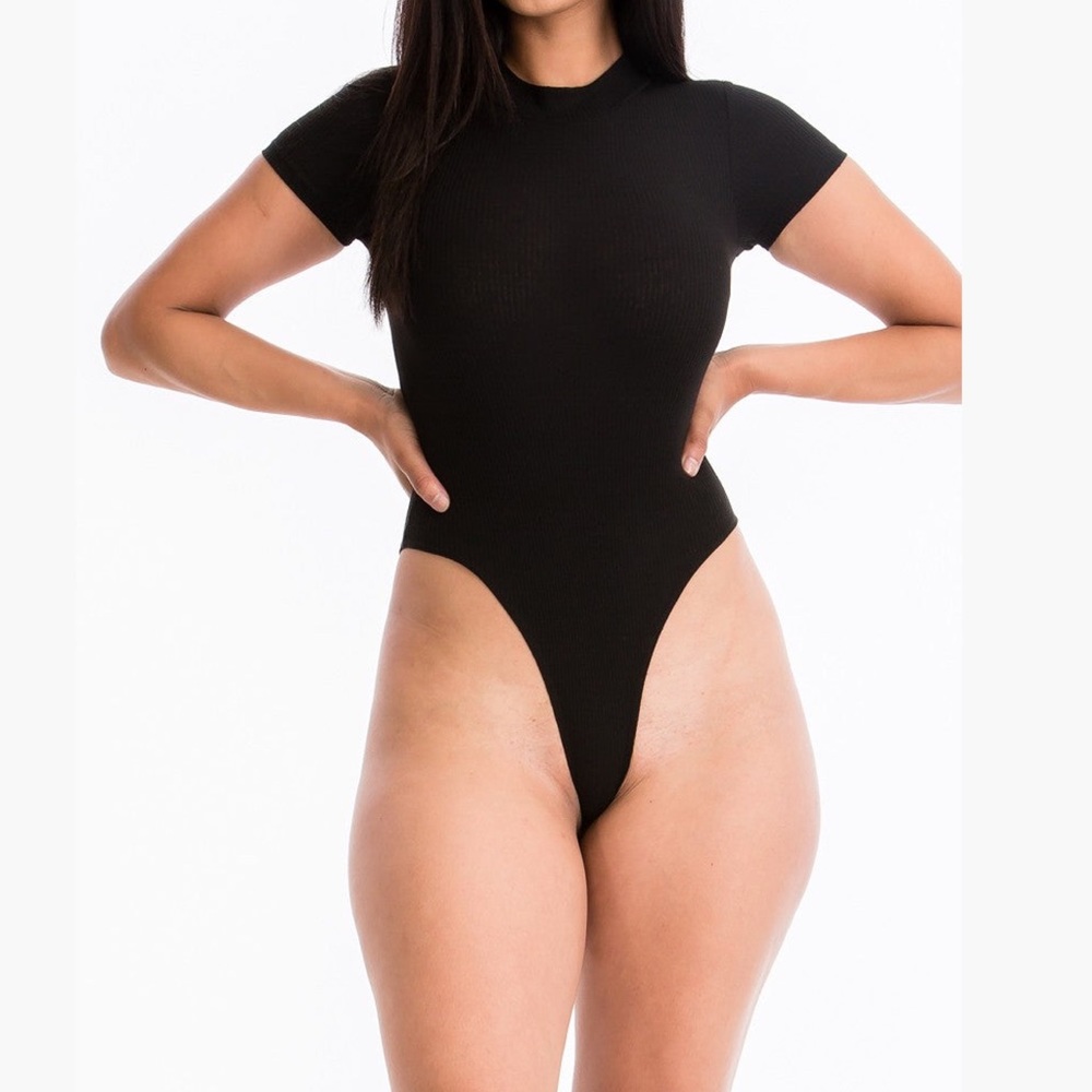 Genna Short Sleeve Bodysuit Black